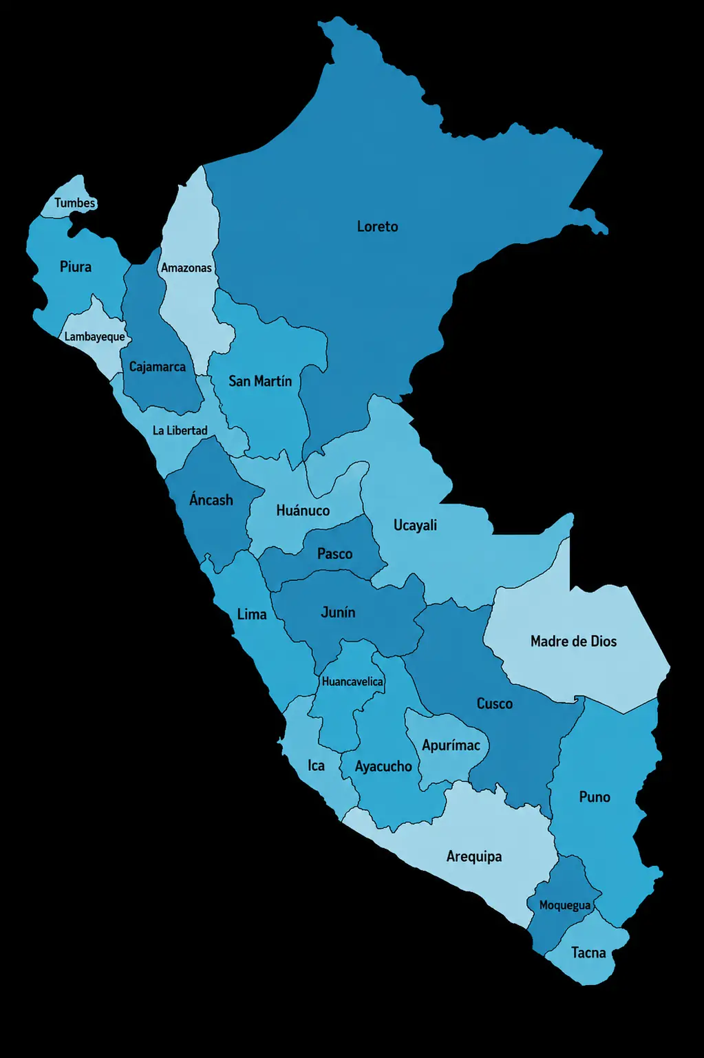 Mapa de cobertura Kaitek en el Perú